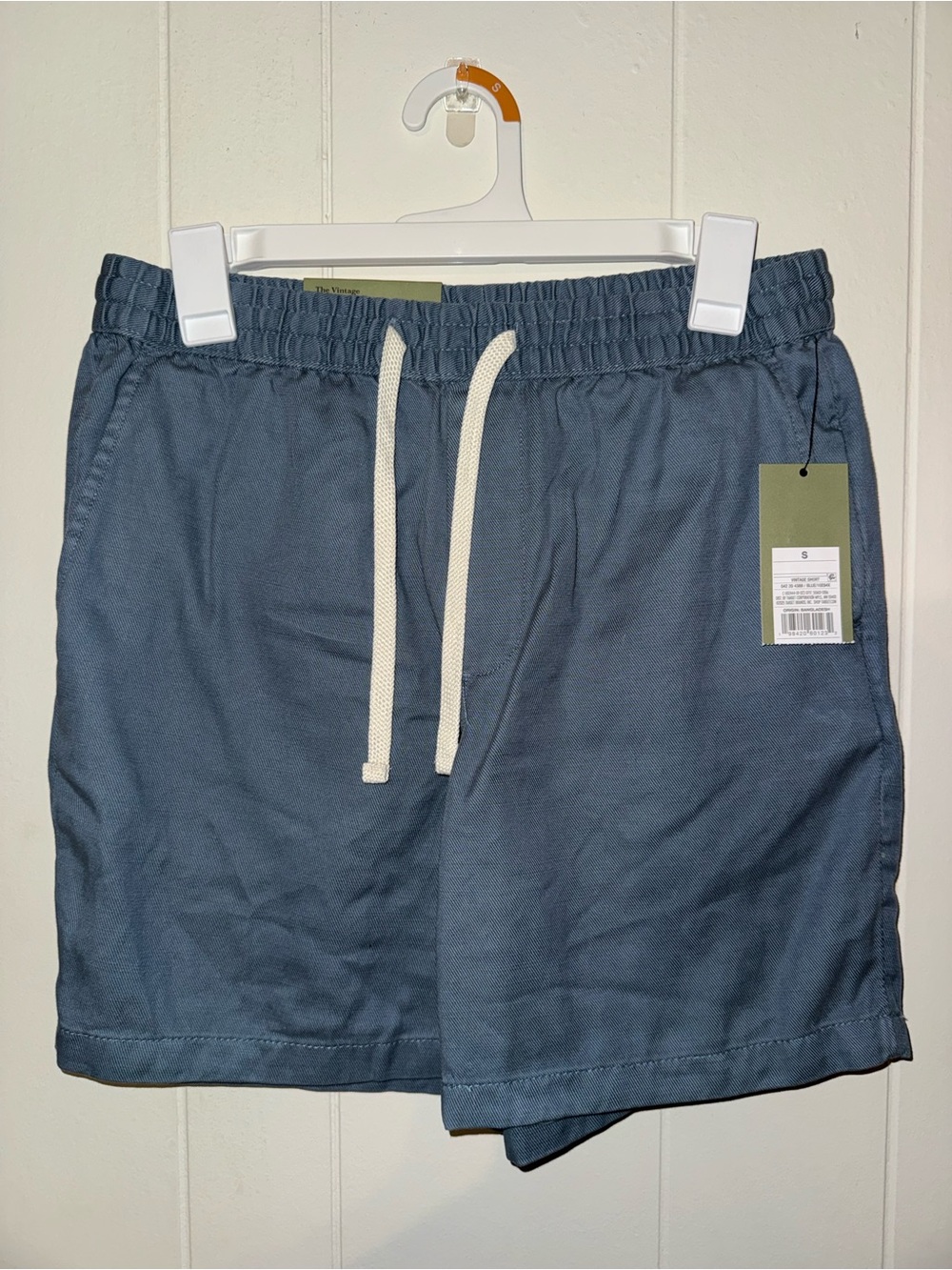 Goodfellow & Co Navy Drawstring Athletic Shorts with Cream Cord
